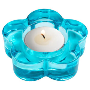 Glass Flower Tealight Holder